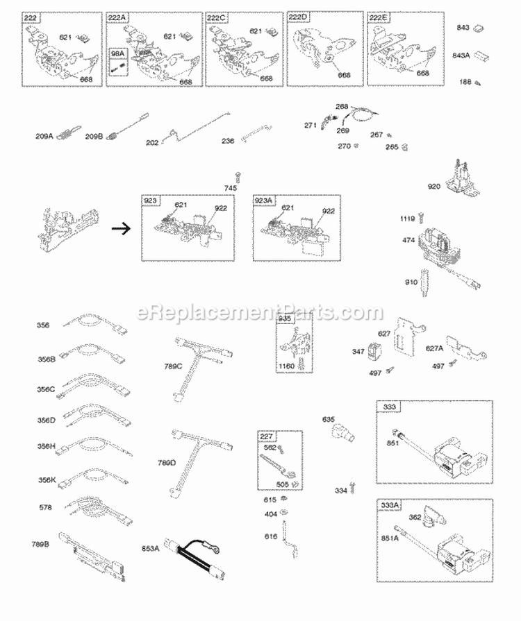 Alternator Controls Electrical Flywheel Brake Ignition Diagram and Parts List for 126L02-0132-F1  Briggs and Stratton Engine